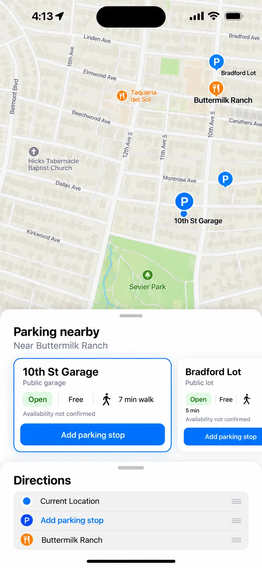 Horizontal parking comparison.